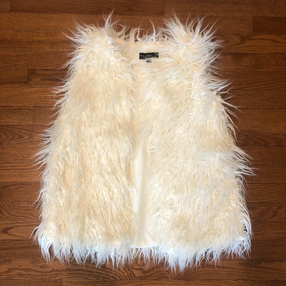 White Faux Fur Vest